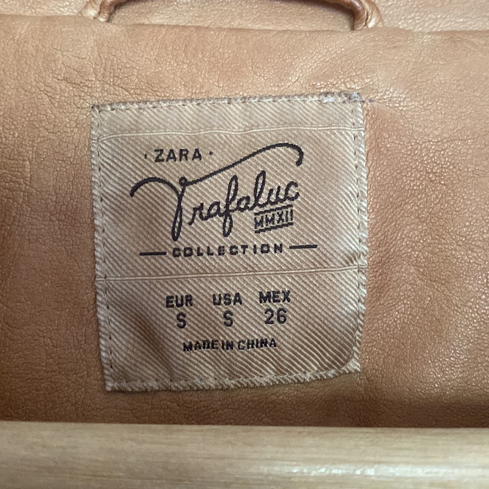 Zara Brown Faux Leather Jacket - Picture 2 of 3